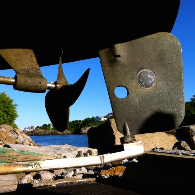 rudder and screw hauled out