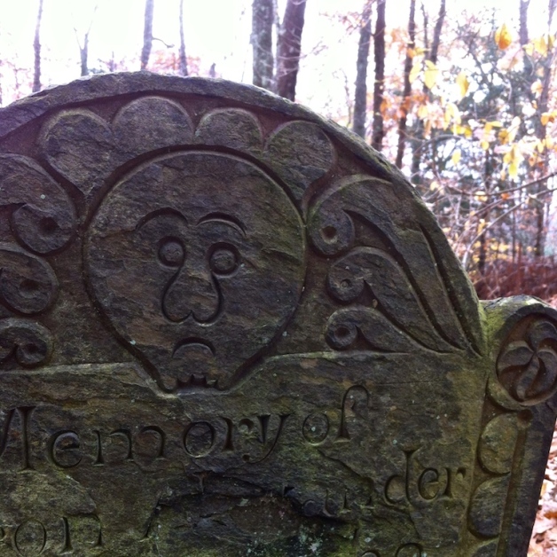 chandler hill gravestone deaths head carving